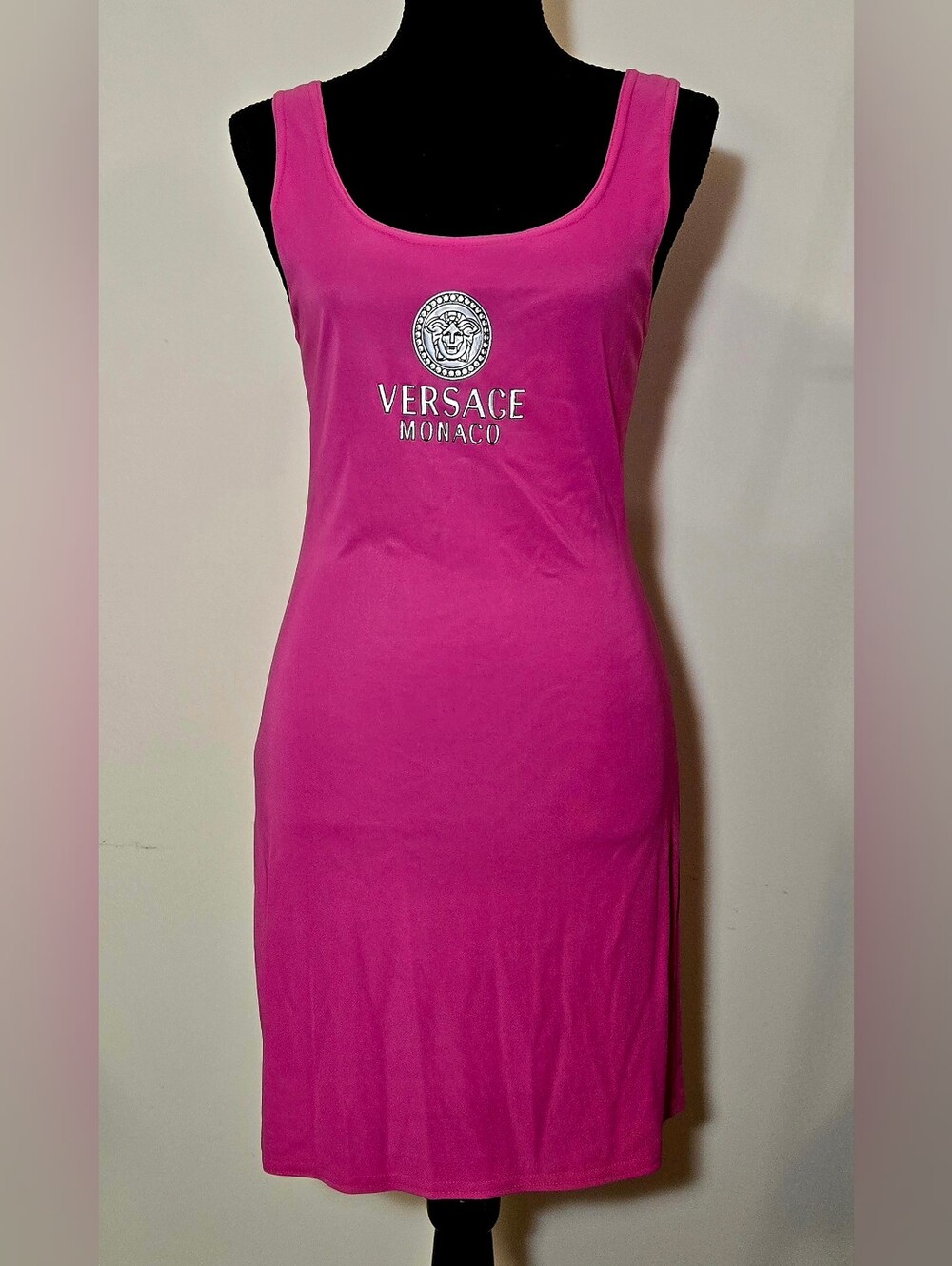 Versace Monaco Women's Fuchsia Logo Tank Dress